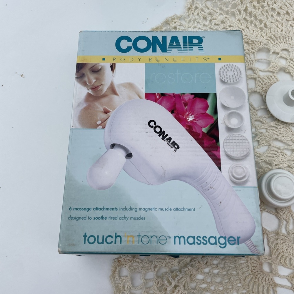 Conair Body Benefits Touch & Tone Massager Rhythm Magnets 5 Attachments
